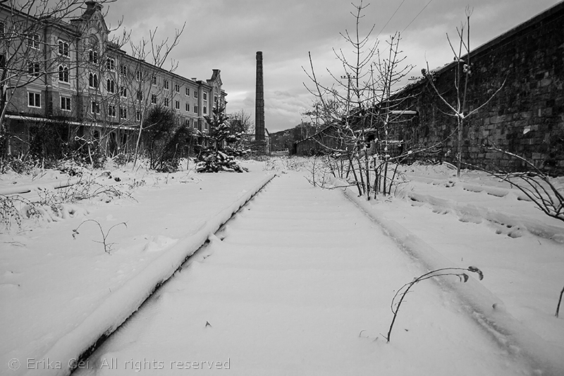 Trieste Porto Vecchio neve camino binari