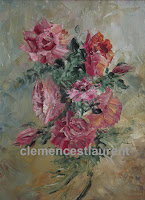 Your Choice, 8 x 6 oil painting of pink roses by Clemence St. Laurent