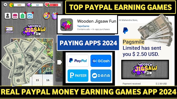 Wooden Jigsaw Fun Game ||New PayPal Earning App 2024