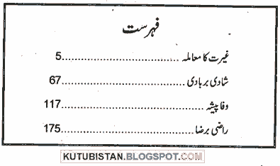 contents of Ghairat Ka Mamla Novel