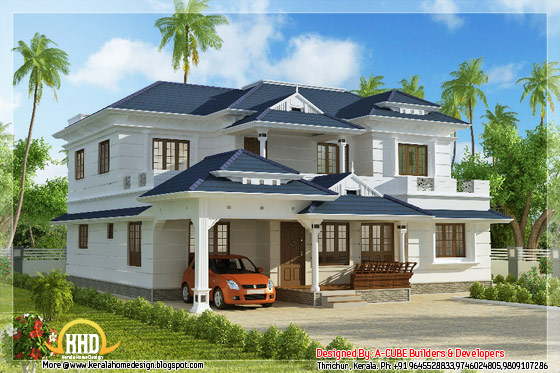 4 bedroom 3074 square feet kerala home design - May 2012