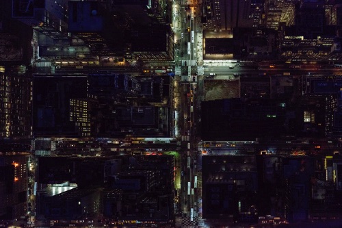 by Jeffrey Milstein - NYC Midtown | chidas fotos cool stuff - night aerial vision of NYC