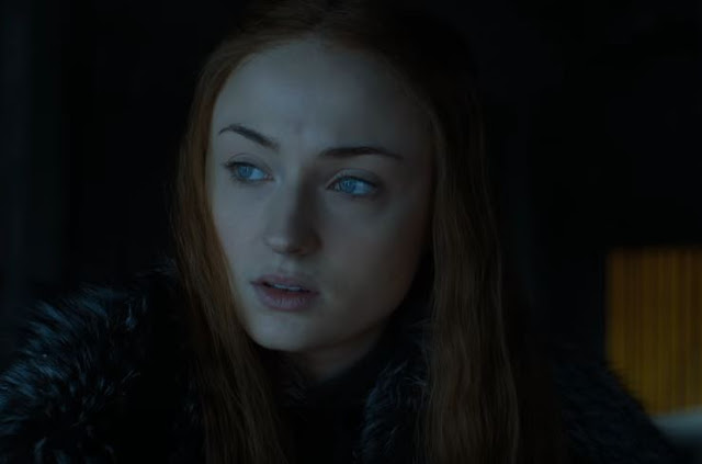 Sophie Turner is sansa stark in game of thrones season 7 episode 2