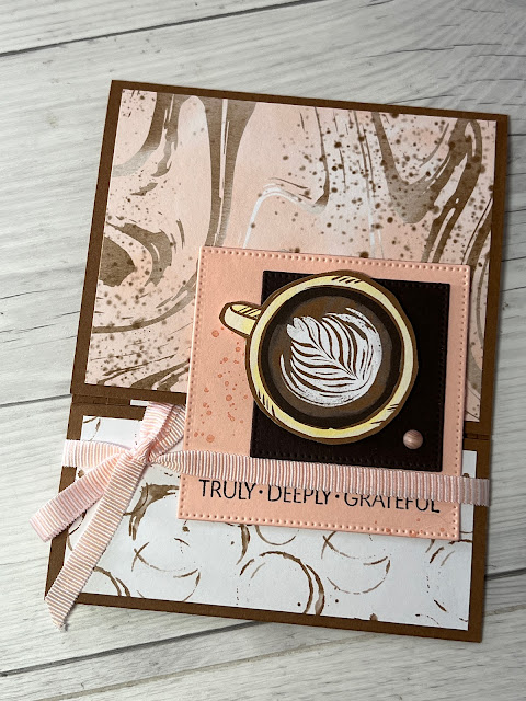 Fun Fold card for gift card for Stampin' Up! Latte Love Stamp Set and Latte Love Dies