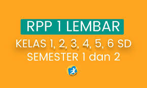 CONTOH RPP 1 LEMBAR SD/MI KELAS 4 SEMESTER 1 TAHUN 2020/2021
