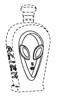 Alien tequila trademark drawing, registration no. 4,964,648