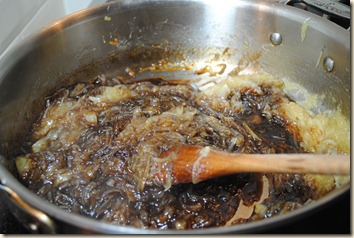 stirring in the balsamic