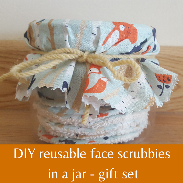 DIY reusable face scrubbies in a jar gift set