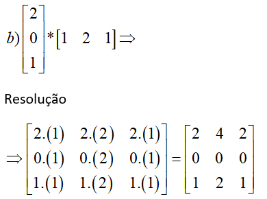 exercicio resolvido multiplicação matrizes