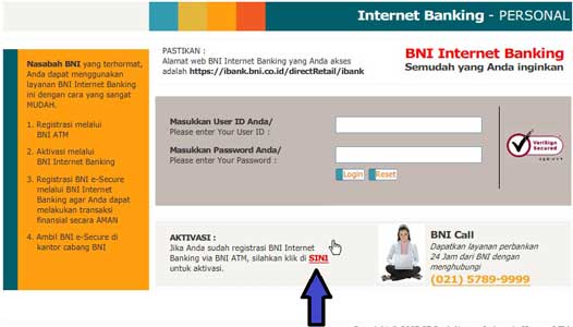 Aktivasi BNI Internet Banking