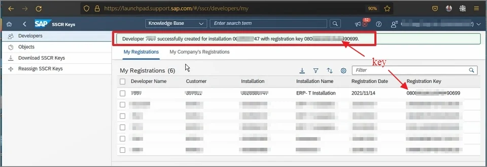 how to register SAP Developer Key-03