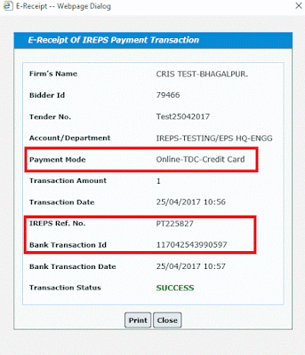 Works Tender TDC Payment Using Credit Card 11