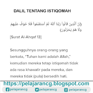 Dalil tentang Istiqomah.