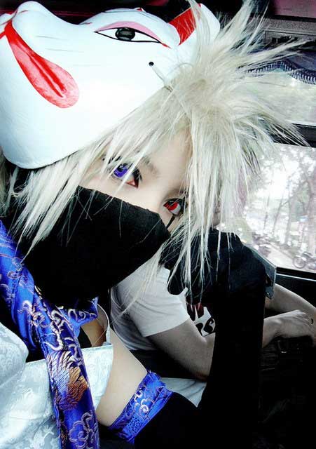 A Kakashi Hatake cosplay from Naruto Anime Kakashi still be an ANBU with