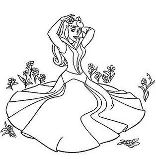 Disney Coloring Sheets on Aurora Princess Disney Characters Coloring Pages