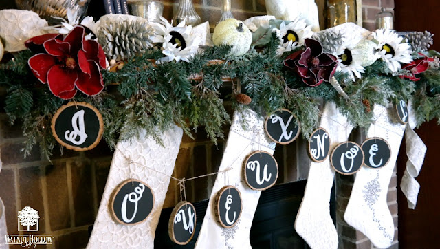 DIY Chalkboard Wood Slice Christmas Garland by Dana Tatar for Walnut Hollow