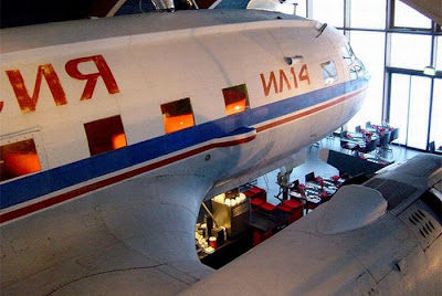 A Vintage Airplane-Turned-Restaurant at in Zurich Airport Seen On lolpicturegallery.blogspot.com