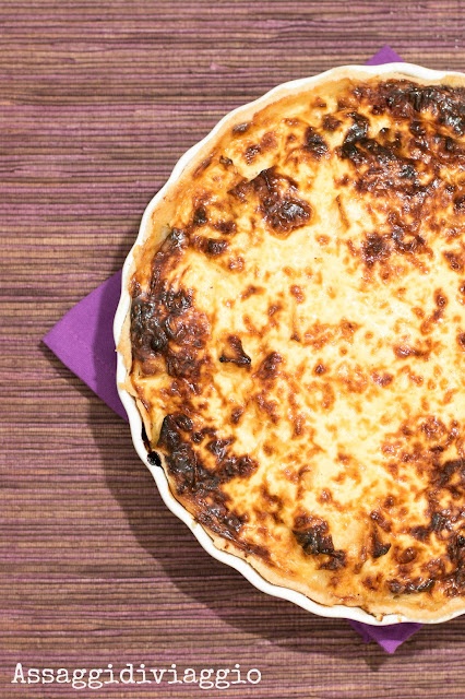 Quiche di patate, mele, cipolle e gruyère