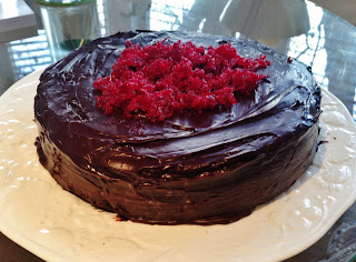 Chocolate Beetroot Cake with Candied Beetroot