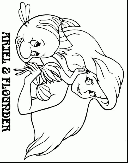 Fabulous Ariel And Flounder Coloring Pages With Ariel Coloring Pages And  Ariel Coloring Pages Online