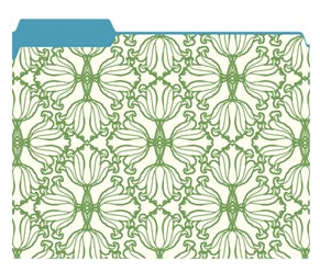 file folder with green and white pattern