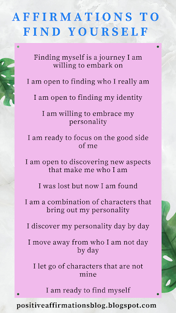 Affirmations to find yourself