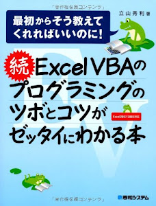 続ExcelVBAのプログラミングのツボとコツがゼッタイにわかる本