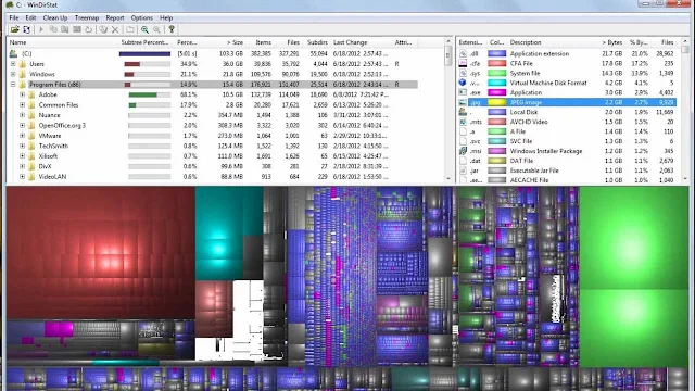 which files are larger on your PC, then you have to use the third party tool WinDirStat (Windows Directory Statistics)