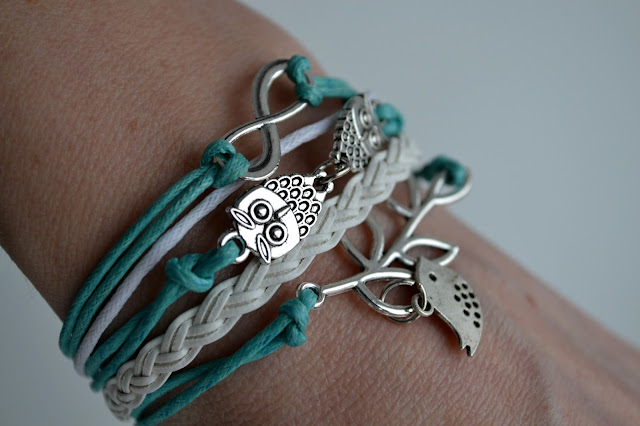 Owl Birdie Infinity Braided Bracelet