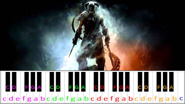 Dragonborn - Skyrim Theme (Hard Version) Piano / Keyboard Easy Letter Notes for Beginners