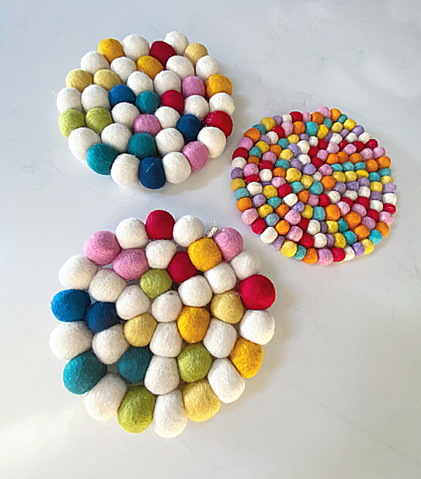 felted round trivets