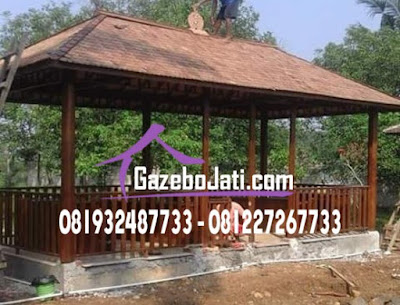 Gazebo Kayu Jati Segi Panjang