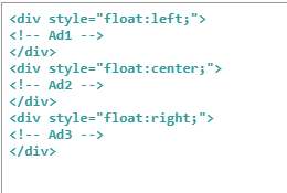 كود وضع اعلانات ادسنس 3 جنب بعض