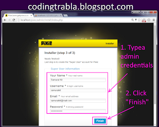 Install Pixie 1.04 PHP CMS on Windows xampp tutorial 15