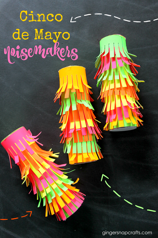 Cinco De Mayo Noisemakers at GingerSnapCrafts.com #cricut #cricutmade