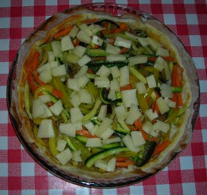 Pie with Pepper, Zucchini, Aubergine and Carrots