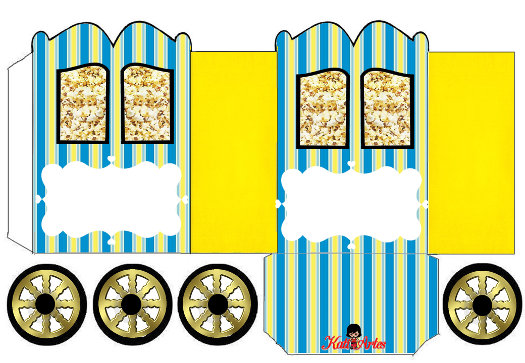 Blue and Yellow: Princess Carriage Shaped Free Printable Box.