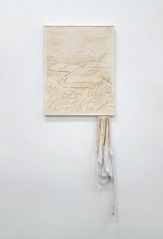 Tobias Gerber Ziel, 2019 plaster, cotton 53 x 42 cm