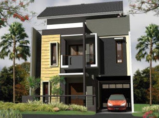 Model Rumah Type 36 Minimalis 2 Lantai Tampak Depan