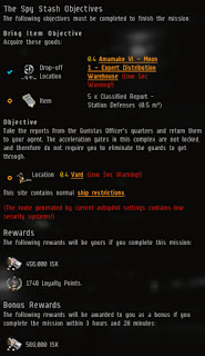 The Spy Stash L3 Guristas mission log