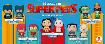 Super-Pets Happy Meal Toys 2022 Singapore: Batman, Super ACE, Green Lantern, Super Chip, Flash, Super Merton, Wonder Woman, Lulu, Superman and Super Krypto