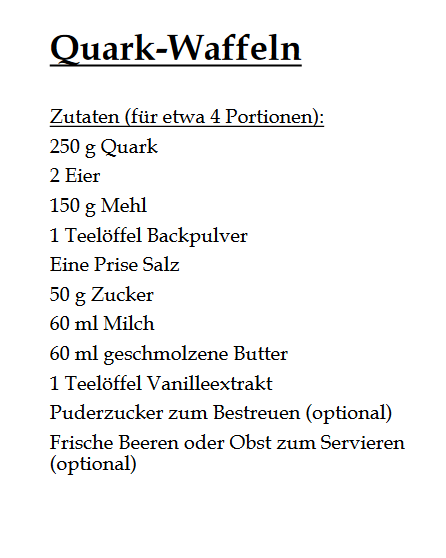 Waffelrezept: Quark-Waffeln
