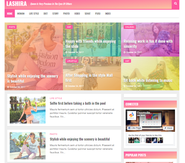 Lashira Blogger Template