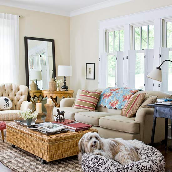 Wicker Box, Mounted On Wheels For Easy Maneuvering, Makes A Charming