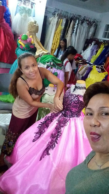 Working on a Filipiniana Gown