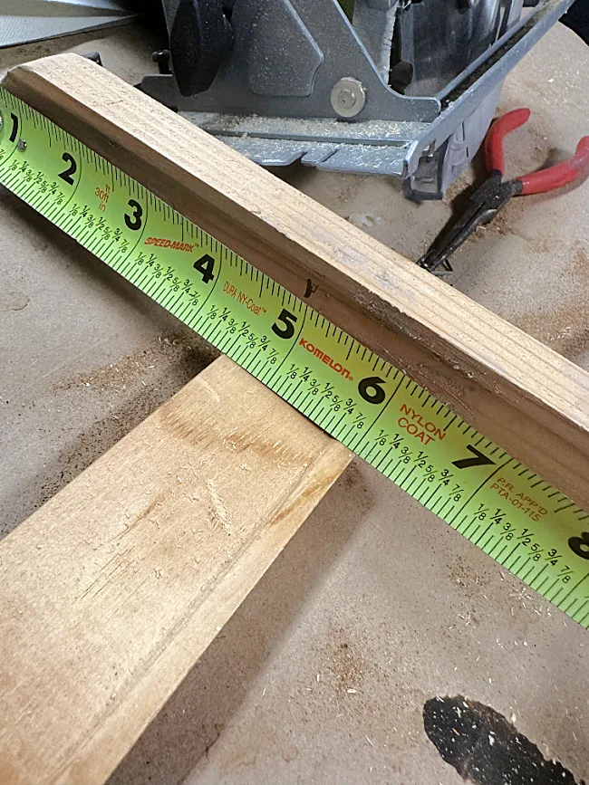 tape measure and wooden sides