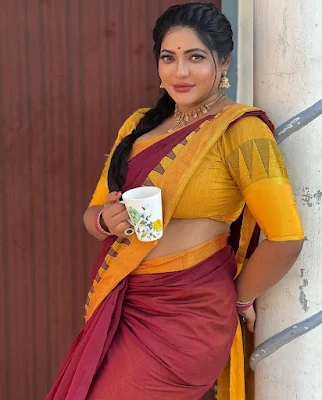 Bigg boss fame reshma pasupuleti stylish look in saree