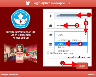 Begini Cara Login Di Aplikasi E-Rapor ( Elektronik Rapor ) SD Untuk Guru Kelas/Mapel