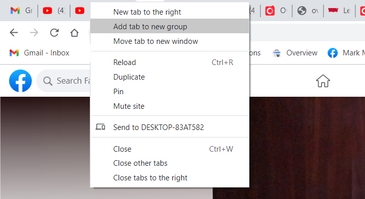 Google Chrome Add To Group Tab