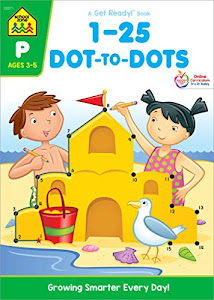 School Zone - Numbers 1-25 Dot-to-Dots Workbook - 32 Pages, Ages 3 to 5, Preschool to Kindergarten, Connect the Dots, Numerical Order, Counting, and More (School Zone Get Ready! Book Series)